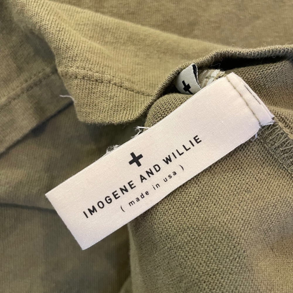 Imogene and Willie T-Shirt Men Small Olive Green Short Sleeve Crew Neck USA Made - Picture 7 of 8